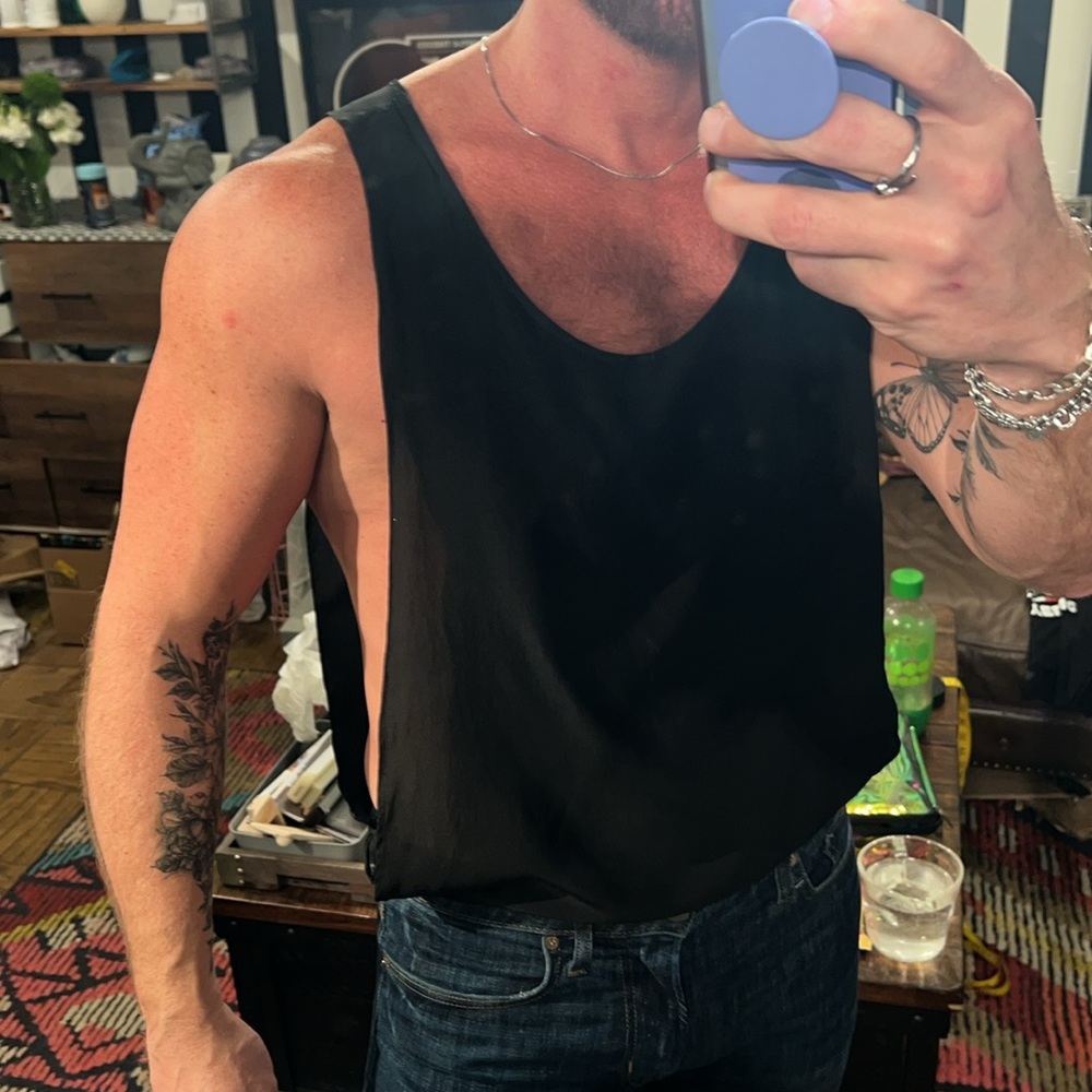 Custom one of a kind silk tank top